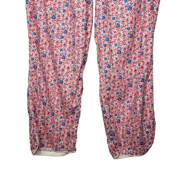 Loft Women's Sz S Classic Floral Pajamas Button Front Top Cropped Pant (1240) - Picture 8 of 11
